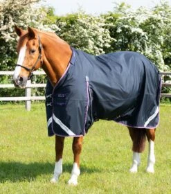 Buster 70g Turnout Rug With Classic Neck Cover -Premier Equine Store AW21 Buster 70 Navy 3