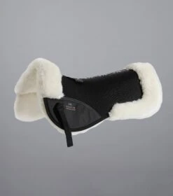 Airtechnology Shockproof Wool Saddle Pad - Half Pad -Premier Equine Store Airtechnology Shockproof Wool Half Pad Black Natural 1