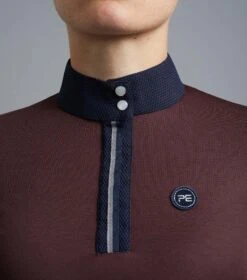 Amia Ladies Technical Short Sleeve Riding Top -Premier Equine Store Amia Ladies Technical Short Sleeved Riding Top Wine 3