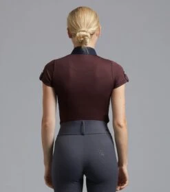 Amia Ladies Technical Short Sleeve Riding Top -Premier Equine Store Amia Ladies Technical Short Sleeved Riding Top Wine 4