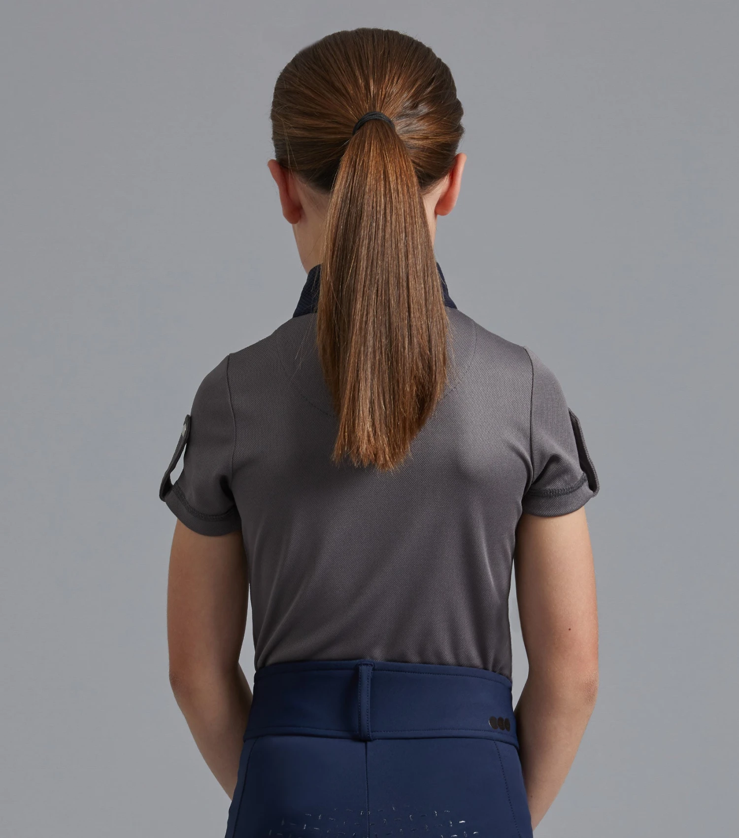 Mini Amia Girl's Technical Short Sleeve Riding Top Mini Amia Girl's Technical Short Sleeve Riding Top -Premier Equine Store Amia Top Kids grey 3