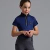 Mini Amia Girl's Technical Short Sleeve Riding Top -Premier Equine Store Amia Top Kids navy 1