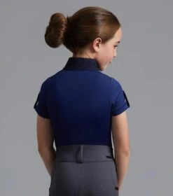 Mini Amia Girl's Technical Short Sleeve Riding Top 4 Mini Amia Girl's Technical Short Sleeve Riding Top -Premier Equine Store Amia Top Kids navy 3