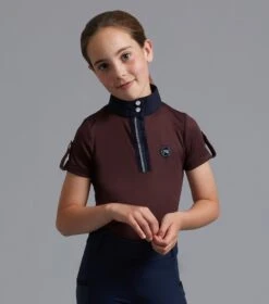 Mini Amia Girl's Technical Short Sleeve Riding Top 14 Mini Amia Girl's Technical Short Sleeve Riding Top -Premier Equine Store Amia Top Kids wine 1