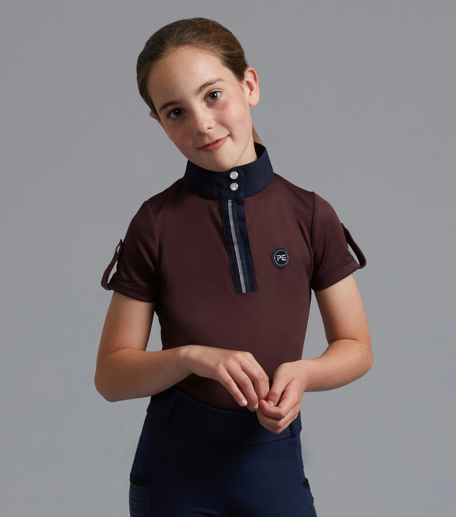 Mini Amia Girl's Technical Short Sleeve Riding Top Mini Amia Girl's Technical Short Sleeve Riding Top -Premier Equine Store Amia Top Kids wine 1