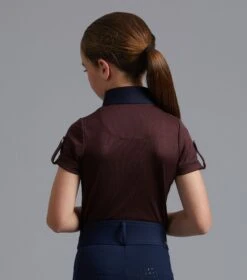 Mini Amia Girl's Technical Short Sleeve Riding Top 16 Mini Amia Girl's Technical Short Sleeve Riding Top -Premier Equine Store Amia Top Kids wine 3jpg