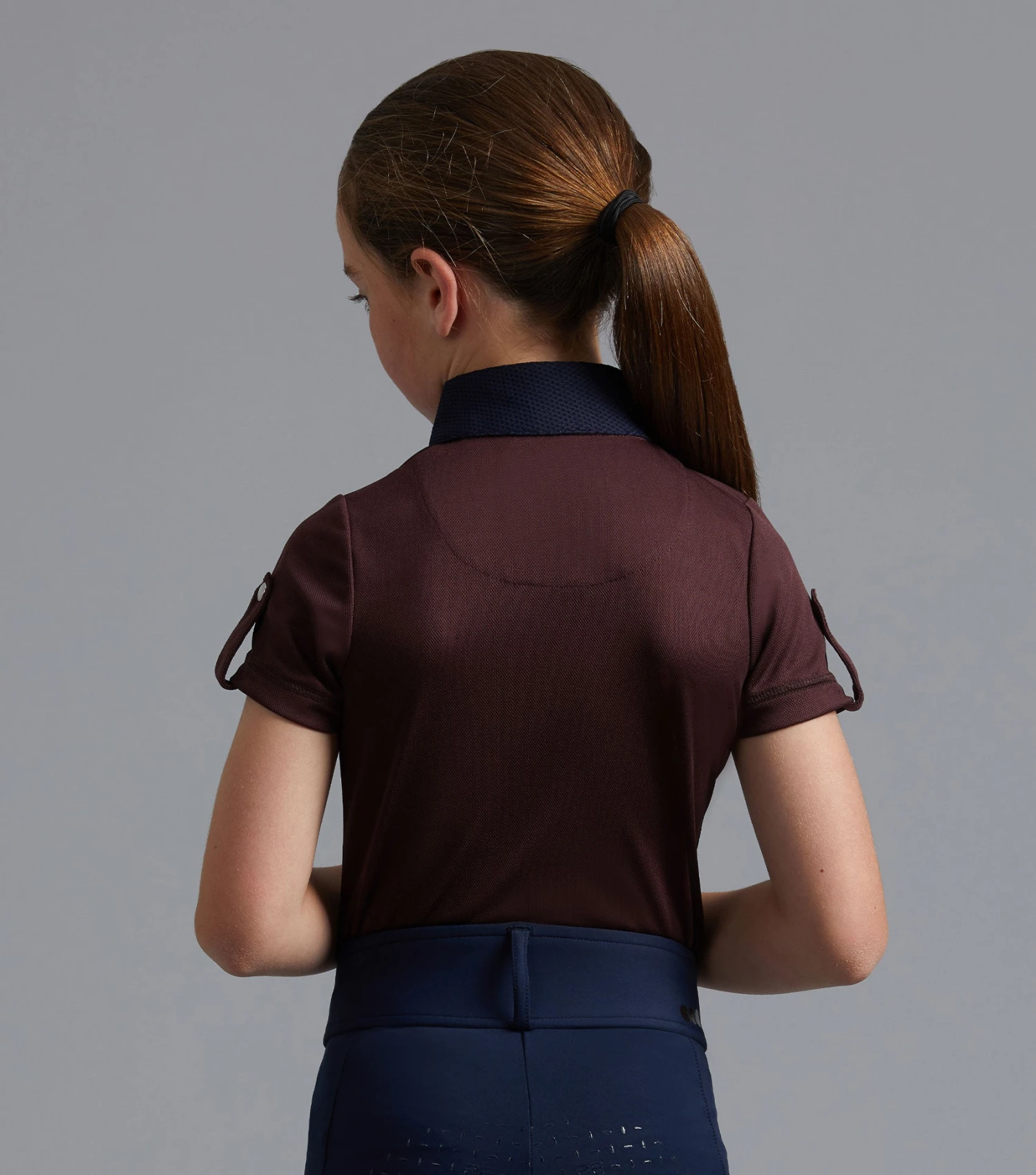 Mini Amia Girl's Technical Short Sleeve Riding Top Mini Amia Girl's Technical Short Sleeve Riding Top -Premier Equine Store Amia Top Kids wine 3jpg