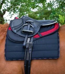 Anti-Slip Airflow Shockproof Racing/ Training Saddle Pad -Premier Equine Store Anti Slip Airflow Shockproof Racing Training Pad Black Red Black 2
