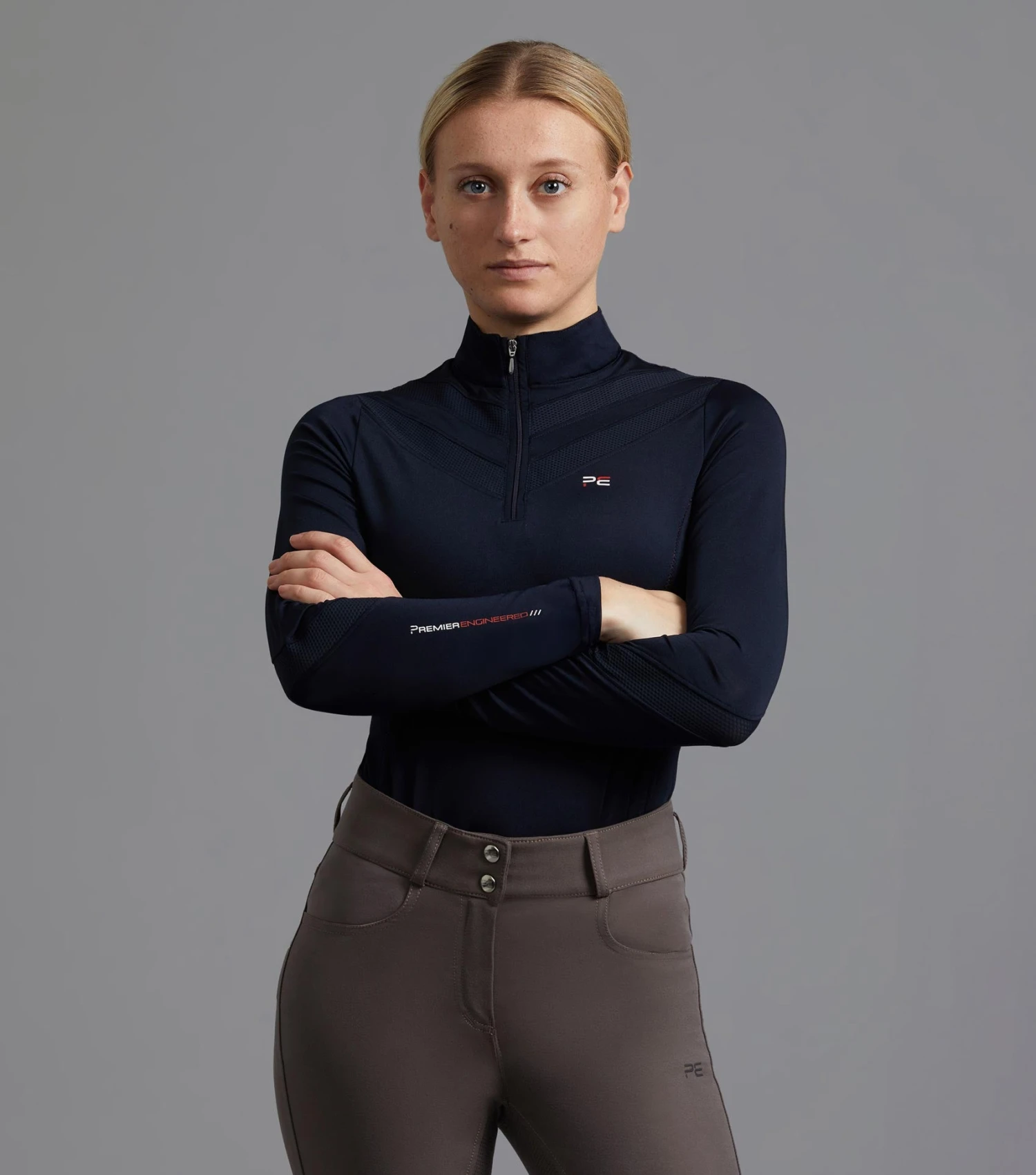 Arclos Ladies Technical Long Sleeve Riding Top Arclos Ladies Technical Long Sleeve Riding Top -Premier Equine Store Arclos Ladies Technical Long Sleeved Training Top Navy 1.jgp