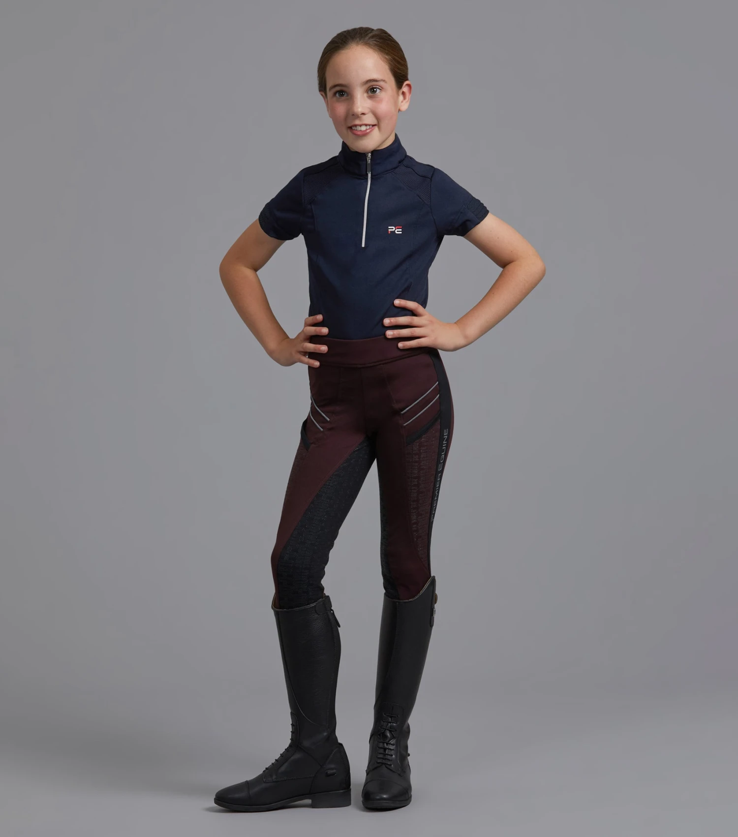 Astrid Girls Full Seat Gel Pull On Riding Tights Astrid Girls Full Seat Gel Pull On Riding Tights -Premier Equine Store Astrid Kids Full Seat Gel Pull On Riding Tights Wine1