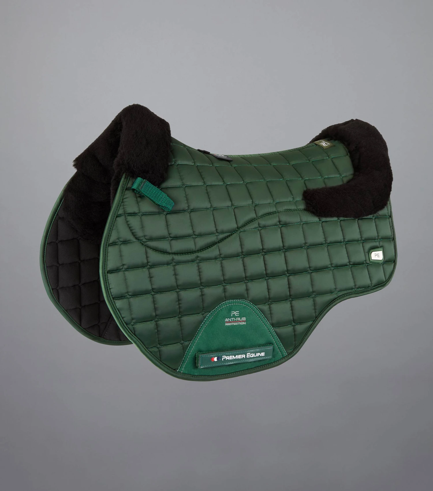 Atlantis CC Satin Wool GP/Jump Square Atlantis CC Satin Wool GP/Jump Square -Premier Equine Store Atlantis GP Jump Saddle Pad Green1