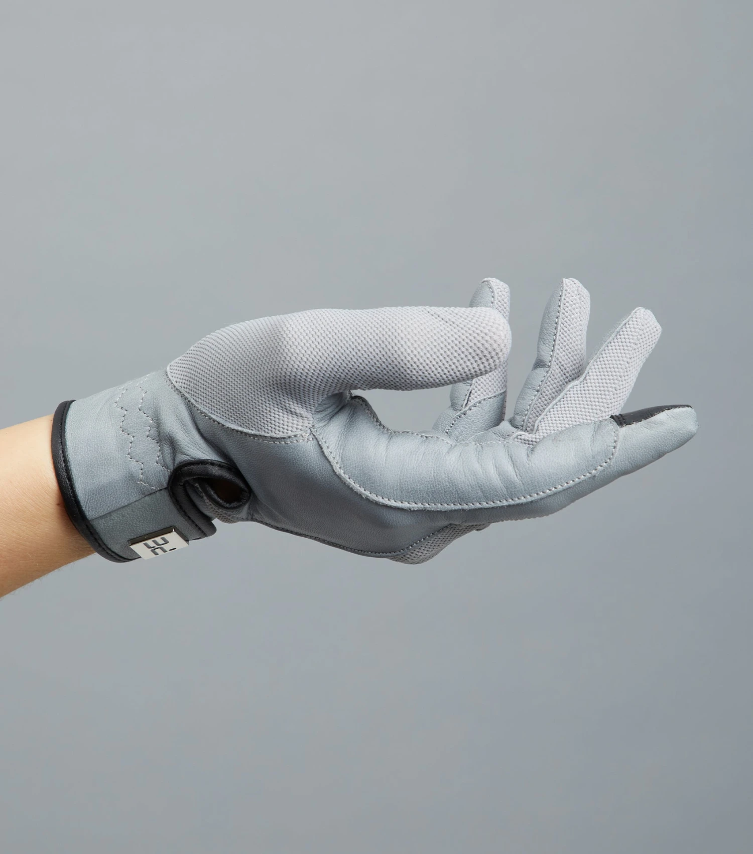 Bordoni Leather Mesh Riding Gloves Bordoni Leather Mesh Riding Gloves -Premier Equine Store Bordoni Gloves Grey4