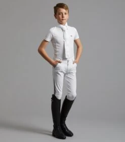 Mini Antonio Boy's Short Sleeve Show Shirt 7 Mini Antonio Boy's Short Sleeve Show Shirt -Premier Equine Store Boys Antonio Shirt White 6