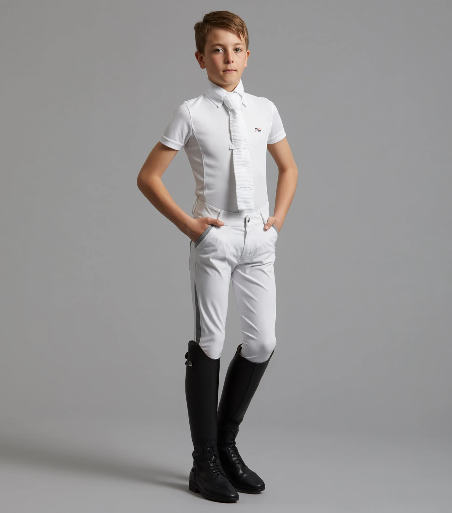 Mini Antonio Boy's Short Sleeve Show Shirt Mini Antonio Boy's Short Sleeve Show Shirt -Premier Equine Store Boys Antonio Shirt White 6