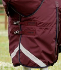 Buster 400g Turnout Rug With Snug-Fit Neck Cover -Premier Equine Store Buster 400 Turnout Rug Burgundy 4