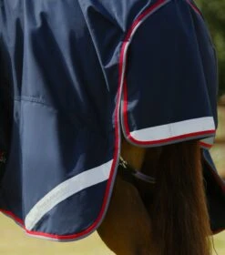 Buster 50g Turnout Rug With Snug-Fit Neck Cover -Premier Equine Store Buster 50 Turnout Rug Navy 6