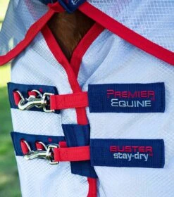 Buster Stay-Dry Super Lite Fly Rug With Surcingles -Premier Equine Store Buster Stay Dry Super Lite Fly Rug Navy 3