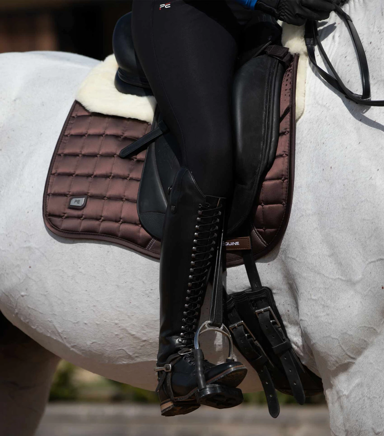 Capella Close Contact Merino Wool Dressage Square Capella Close Contact Merino Wool Dressage Square -Premier Equine Store Capella CC Merino Wool Dressage Square Brown Natural Wool 7