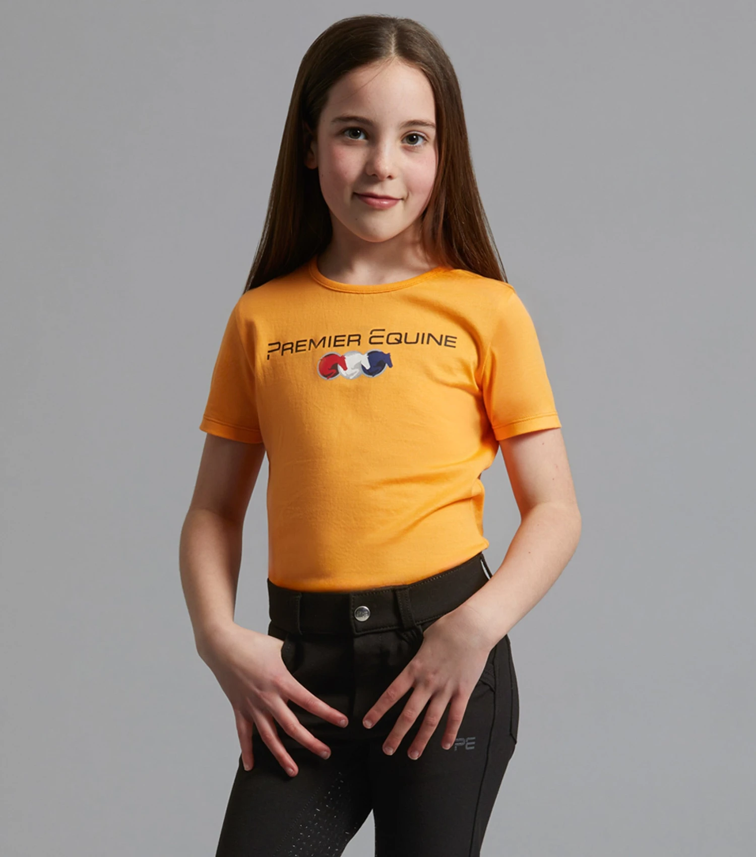 Chiaro Girls Cotton Riding T-Shirt Chiaro Girls Cotton Riding T-Shirt -Premier Equine Store Chiaro T Shirt Orange. 1