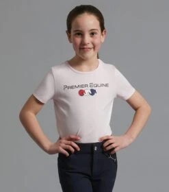 Chiaro Girls Cotton Riding T-Shirt 10 Chiaro Girls Cotton Riding T-Shirt -Premier Equine Store Chiaro T Shirt Pink. 1