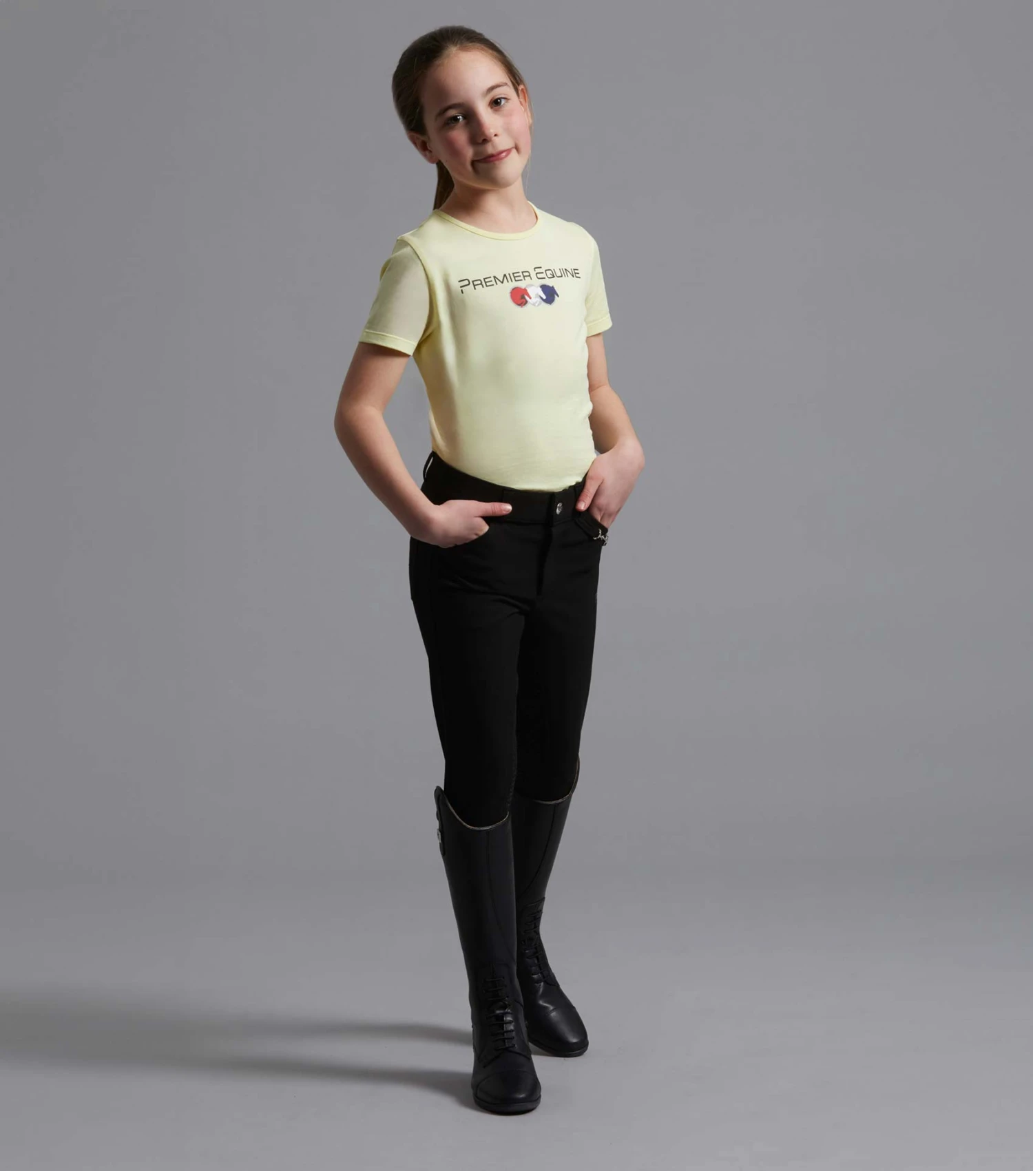 Chiaro Girls Cotton Riding T-Shirt Chiaro Girls Cotton Riding T-Shirt -Premier Equine Store Chiaro T Shirt Yellow 2