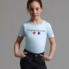 Chiaro Girls Cotton Riding T-Shirt -Premier Equine Store ChiaroGirlsCottonT Shirt Blue 1