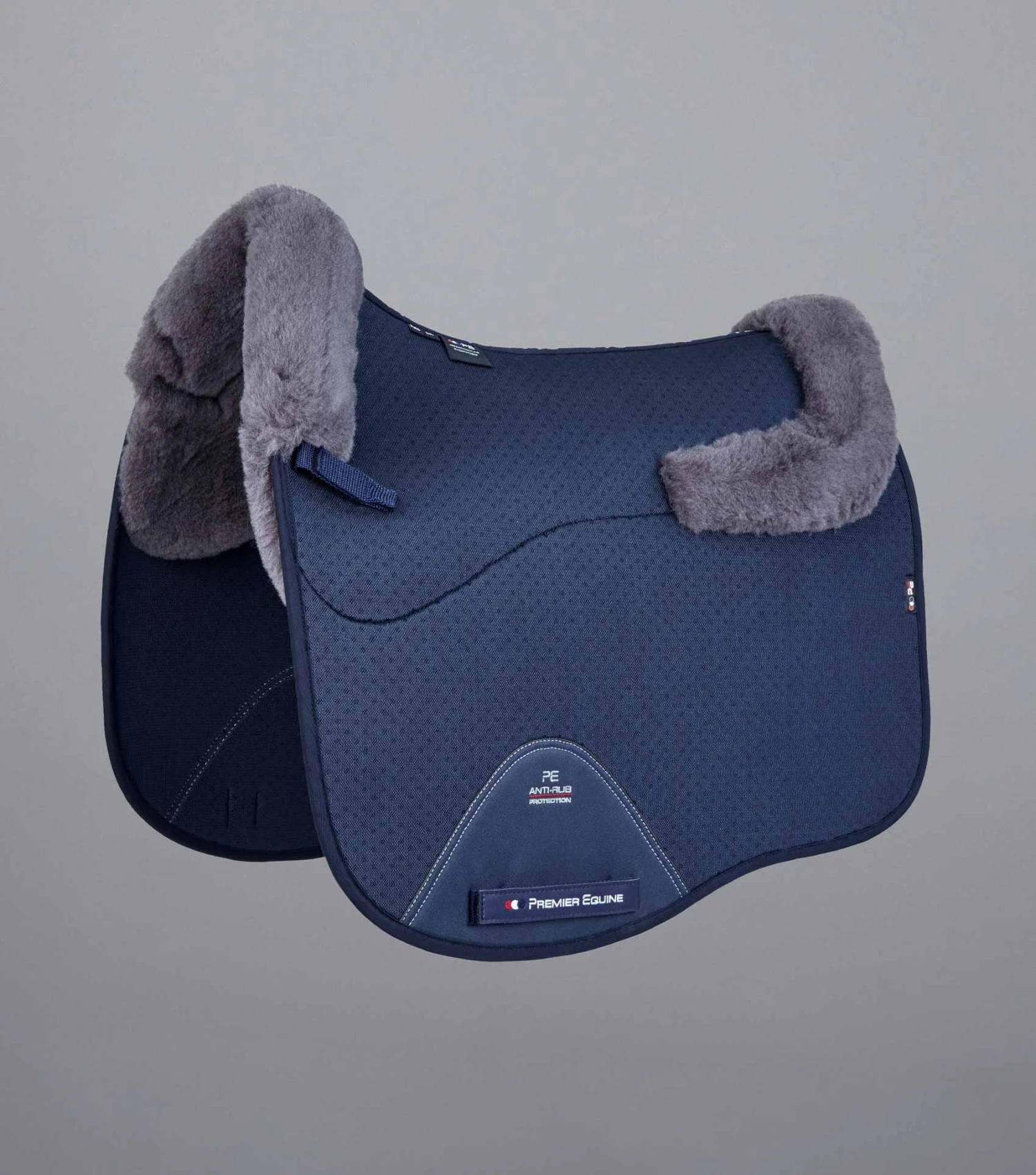 Close Contact Airtechnology Shockproof Wool Saddle Pad - Dressage Square Close Contact Airtechnology Shockproof Wool Saddle Pad - Dressage Square -Premier Equine Store Close Contact Airtechnology Shockproof European Merino Wool Half Lined Dressage Square Navy 1