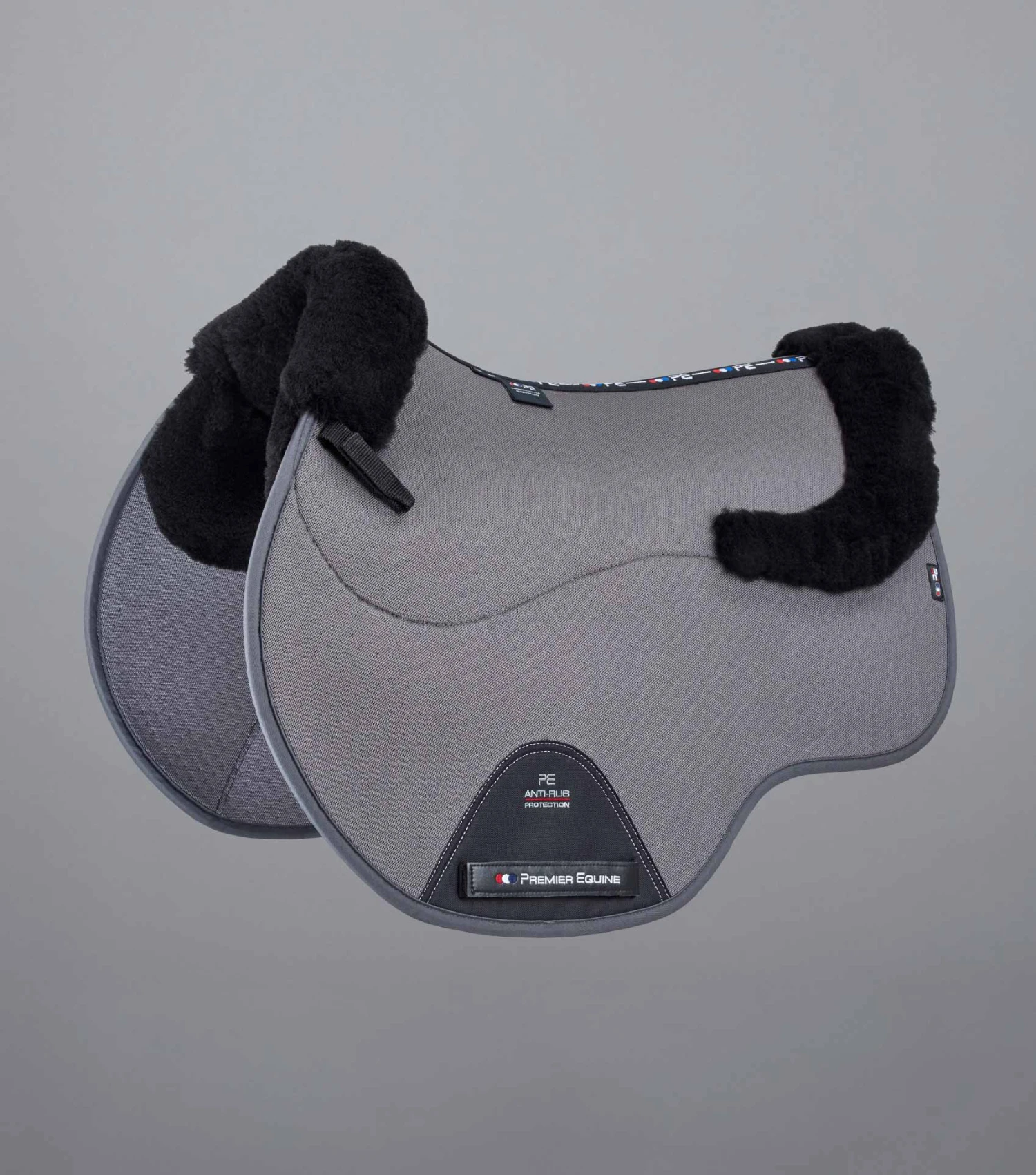 Close Contact Airtechnology Shockproof Wool Saddle Pad - GP/Jump Square Close Contact Airtechnology Shockproof Wool Saddle Pad - GP/Jump Square -Premier Equine Store Close Contact Airtechnology Shockproof European Merino Wool Half Lined GPJump Square Grey 1