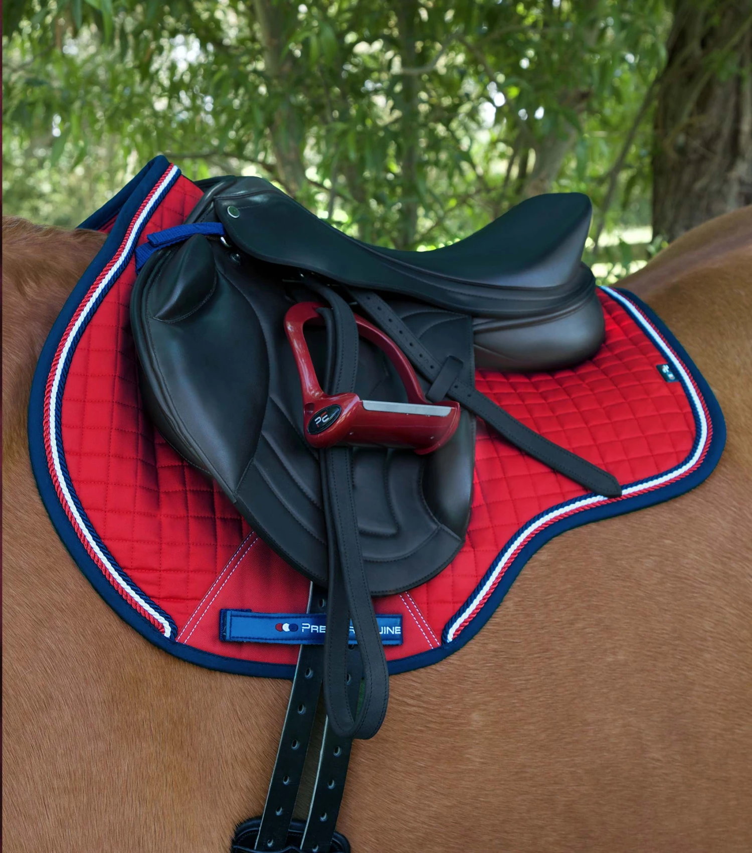 Close Contact European Cotton Saddle Pad - GP/Jump Square Close Contact European Cotton Saddle Pad - GP/Jump Square -Premier Equine Store Close Contact European Cotton GPJump Square Red 7