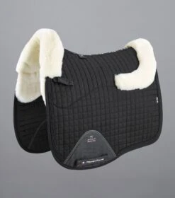 Pony Close Contact Merino Wool Half Lined European Dressage Square -Premier Equine Store Close Contact Merino Wool European Half Lined Dressage Square Black Natural 1