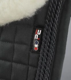 Pony Close Contact Merino Wool Half Lined European Dressage Square -Premier Equine Store Close Contact Merino Wool European Half Lined Dressage Square Black Natural 2