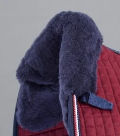 Close Contact Merino Wool European Saddle Pad - Dressage Square -Premier Equine Store Close Contact Merino Wool European Half Lined Dressage Square Burgundy Navy 3