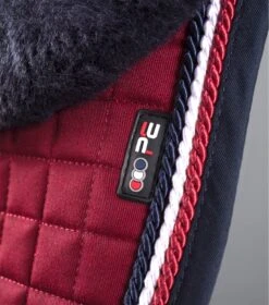 Close Contact Merino Wool European Saddle Pad - Dressage Square -Premier Equine Store Close Contact Merino Wool European Half Lined Dressage Square Burgundy Navy 4