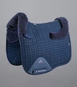 Close Contact Merino Wool European Saddle Pad - Dressage Square -Premier Equine Store Close Contact Merino Wool European Half Lined Dressage Square Navy 1 1