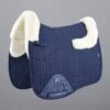 Close Contact Merino Wool European Saddle Pad - Dressage Square 1 Close Contact Merino Wool European Saddle Pad - Dressage Square -Premier Equine Store Close Contact Merino Wool European Half Lined Dressage Square Navy Natural 1