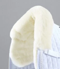 Pony Close Contact Merino Wool Half Lined European Dressage Square -Premier Equine Store Close Contact Merino Wool European Half Lined Dressage Square White 2