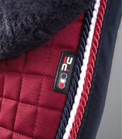 Close Contact Merino Wool European Saddle Pad - GP/Jump Square 21 Close Contact Merino Wool European Saddle Pad - GP/Jump Square -Premier Equine Store Close Contact Merino Wool European Half Lined GP Jump Square Burgundy Navy 2