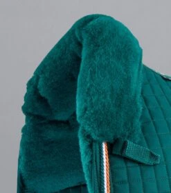 Close Contact Merino Wool European Saddle Pad - Dressage Square -Premier Equine Store Close Contact Merino Wool European Half Lined GP Jump Square Green Green 4