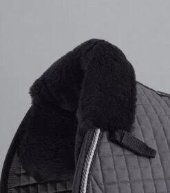 Close Contact Merino Wool European Saddle Pad - GP/Jump Square 10 Close Contact Merino Wool European Saddle Pad - GP/Jump Square -Premier Equine Store Close Contact Merino Wool European Half Lined GP Jump Square Grey Black 3