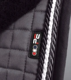 Close Contact Merino Wool European Saddle Pad - GP/Jump Square 11 Close Contact Merino Wool European Saddle Pad - GP/Jump Square -Premier Equine Store Close Contact Merino Wool European Half Lined GP Jump Square Grey Black 4