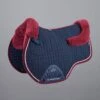 Pony Close Contact Merino Wool Half Lined European GP/ Jump Square -Premier Equine Store Close Contact Merino Wool European Half Lined GP Jump Square Navy Burgundy 1