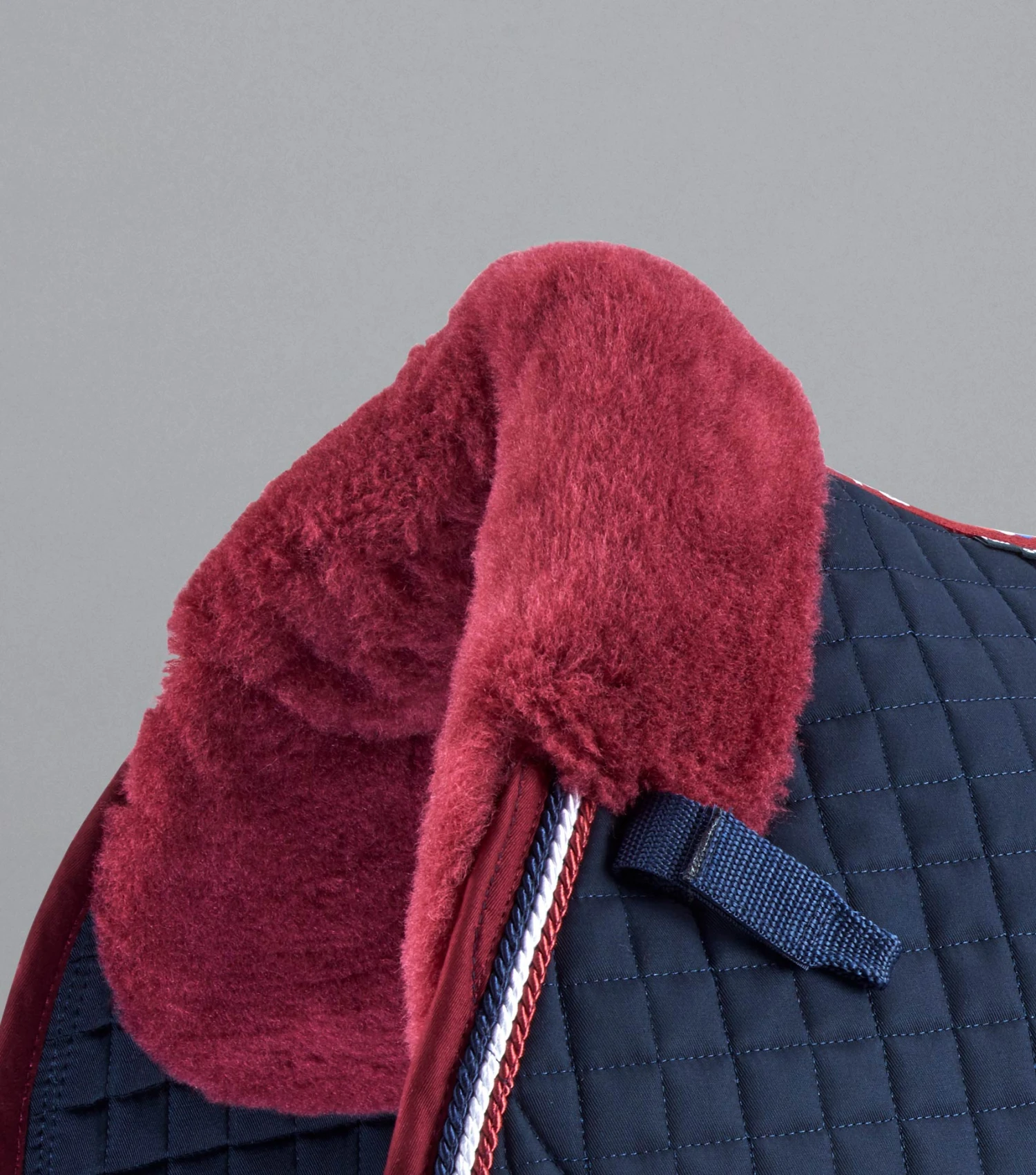 Pony Close Contact Merino Wool Half Lined European GP/ Jump Square Pony Close Contact Merino Wool Half Lined European GP/ Jump Square -Premier Equine Store Close Contact Merino Wool European Half Lined GP Jump Square Navy Burgundy 3