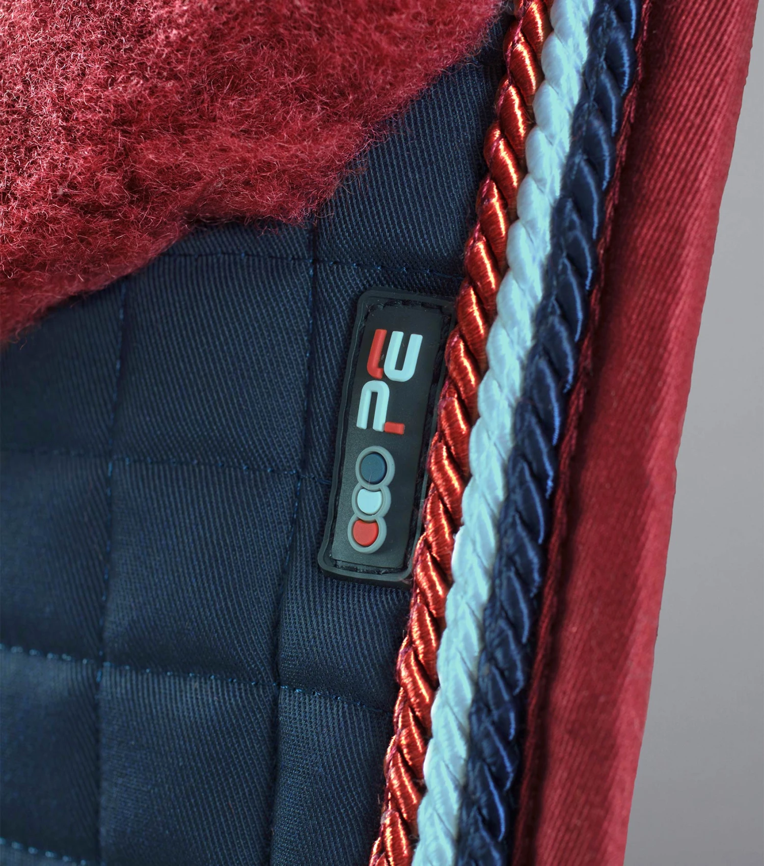 Pony Close Contact Merino Wool Half Lined European GP/ Jump Square Pony Close Contact Merino Wool Half Lined European GP/ Jump Square -Premier Equine Store Close Contact Merino Wool European Half Lined GP Jump Square Navy Burgundy 4