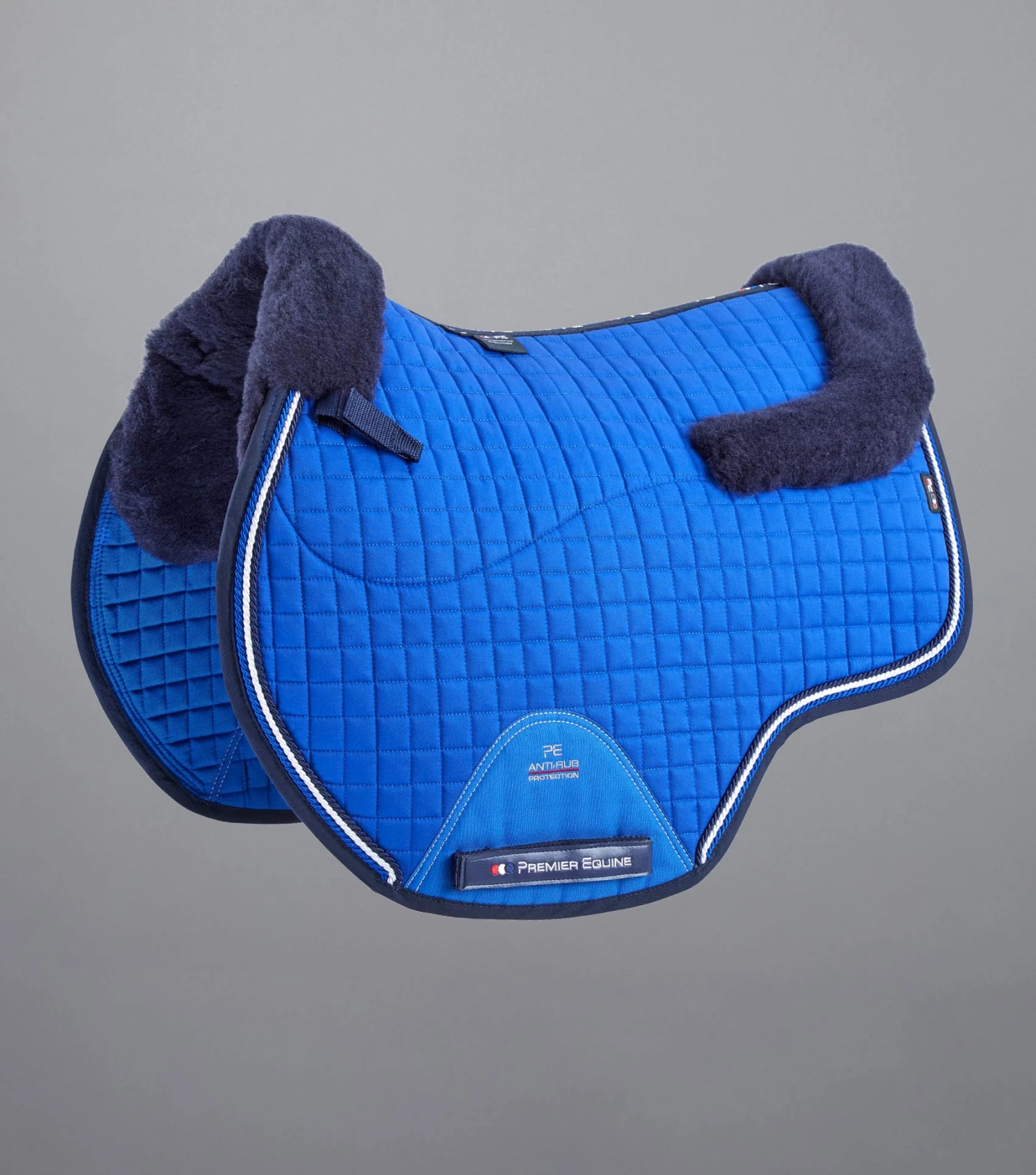 Pony Close Contact Merino Wool Half Lined European GP/ Jump Square Pony Close Contact Merino Wool Half Lined European GP/ Jump Square -Premier Equine Store Close Contact Merino Wool European Half Lined GP Jump Square Royal Blue Navy 1