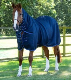 Combo Buster Waffle Horse Cooler Rug -Premier Equine Store Combo Buster Waffle Cooler Rug Navy 1
