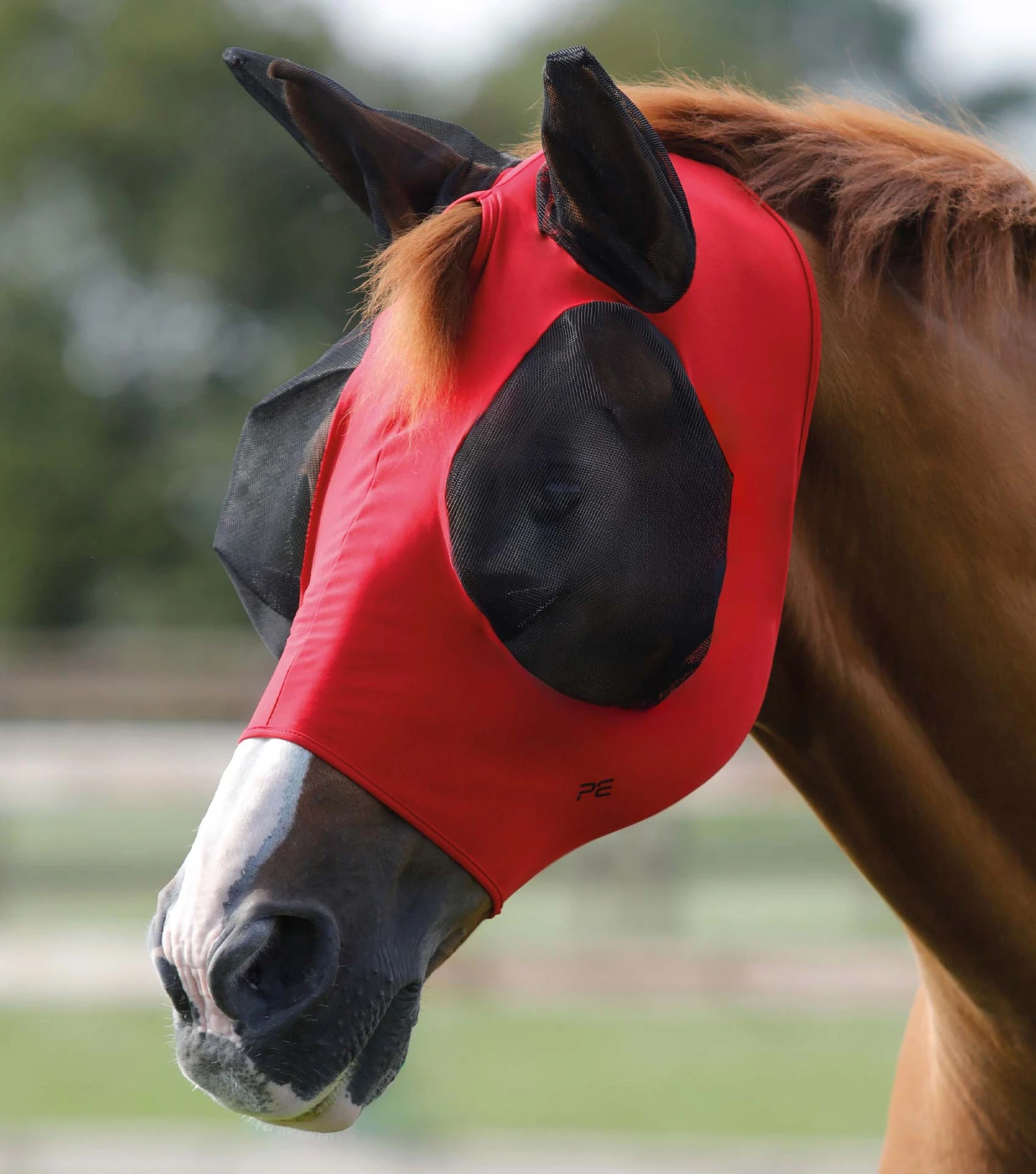 Comfort Tech Lycra Fly Mask Comfort Tech Lycra Fly Mask -Premier Equine Store Comfort Tech Lycra Fly Mask Red 1