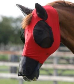 Comfort Tech Lycra Fly Mask Xtra -Premier Equine Store Comfort Tech Lycra Fly Mask Xtra Red 1