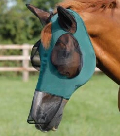Comfort Tech Lycra Fly Mask Xtra -Premier Equine Store Comfort Tech Xtra Lycra Fly Mask Green 1