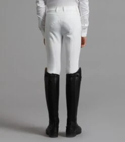 Derby Boys Competition Riding Breeches -Premier Equine Store Derby Kids Breeches white 3