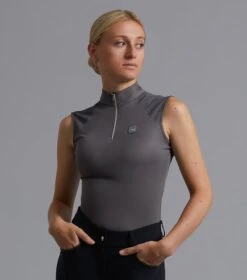 Derina Ladies Technical Sleeveless Riding Top -Premier Equine Store Derina Ladies Technical Sleeveless Riding Top Grey 1
